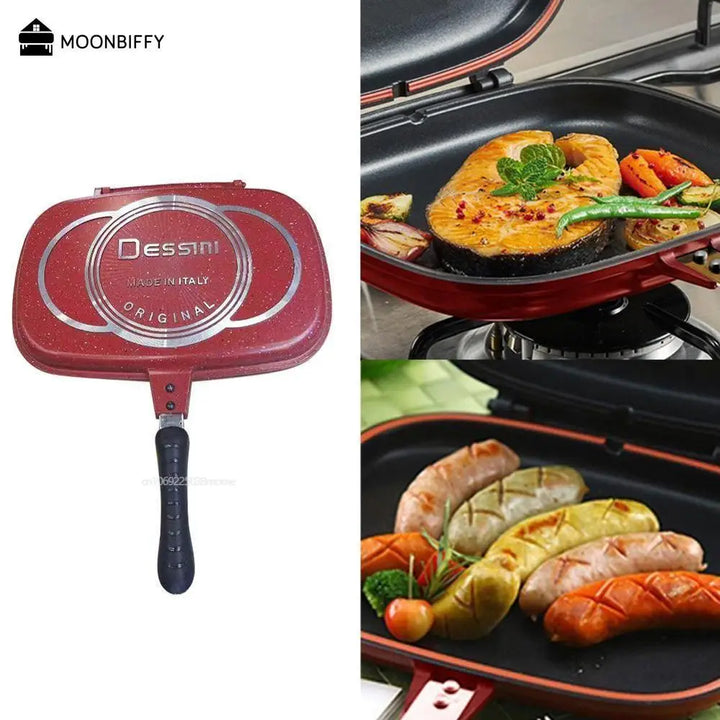 Double-Sided Frying Pan Non-Stick Barbecue Tools Cookware Grill Frying Pan Injection Molding Panelas Antiaderente Para Cozinha