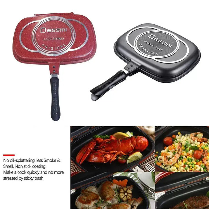 Double-Sided Frying Pan Non-Stick Barbecue Tools Cookware Grill Frying Pan Injection Molding Panelas Antiaderente Para Cozinha